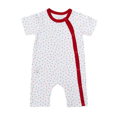 Texas Oak Austin Romper - Tiny Letter Print Red - Outlet Shop For Kids
