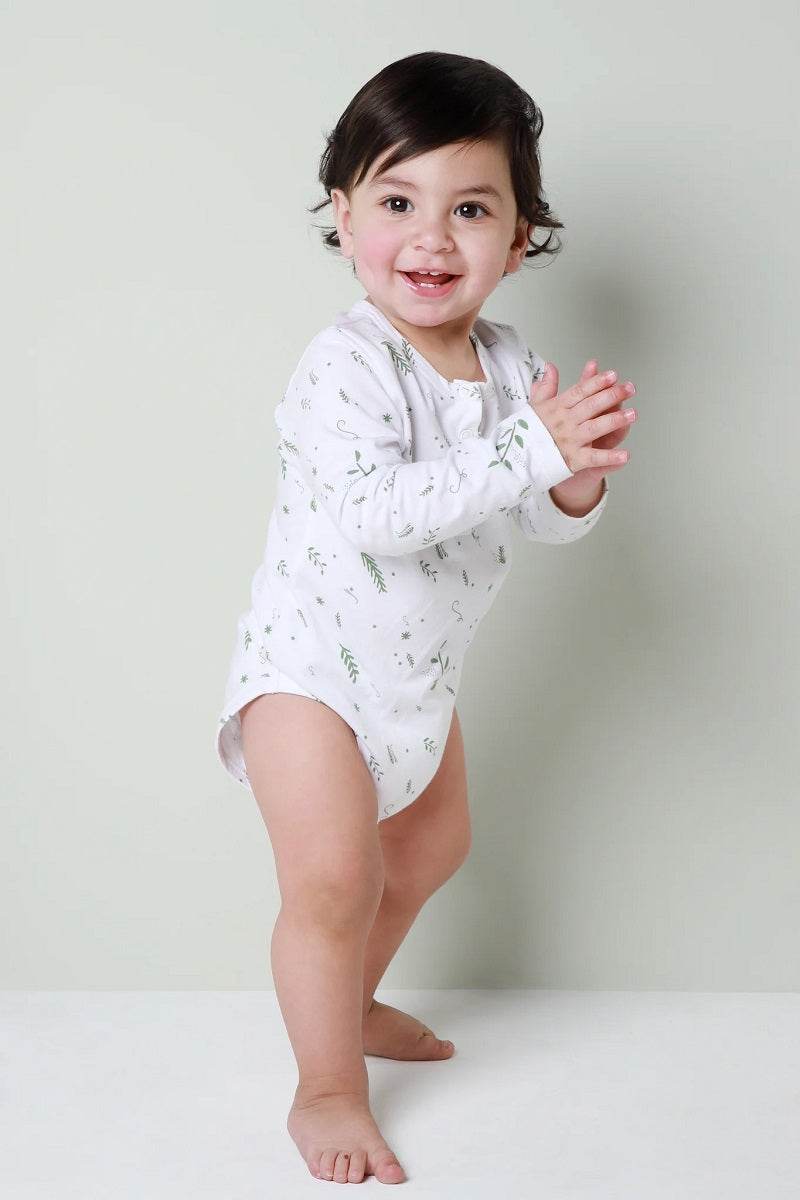 Texas Oak Eden Bodysuit - Green Leaves Print - Outlet Shop For Kids