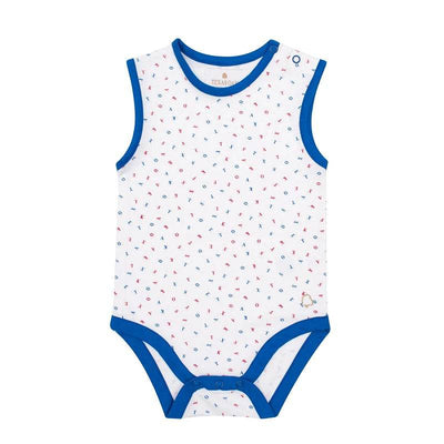 Texas Oak Harry Bodysuit - Tiny Letter Print Blue - Outlet Shop For Kids