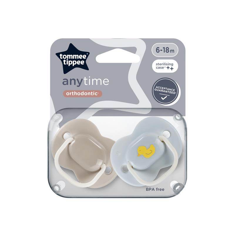 Tommee Tippee Anytime Soothers 6-18 Months 2 Pack - Duck Pack - Outlet Shop For Kids