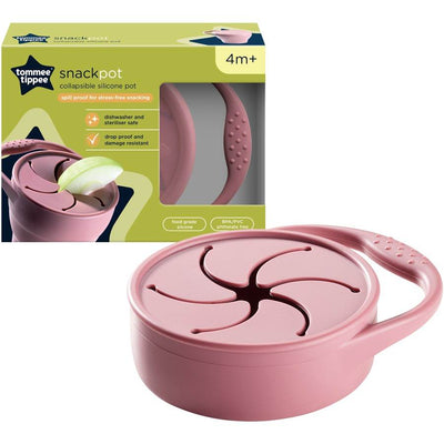 Tommee Tippee Collapsible Silicone Toddler Snack Pot - Rose - Outlet Shop For Kids