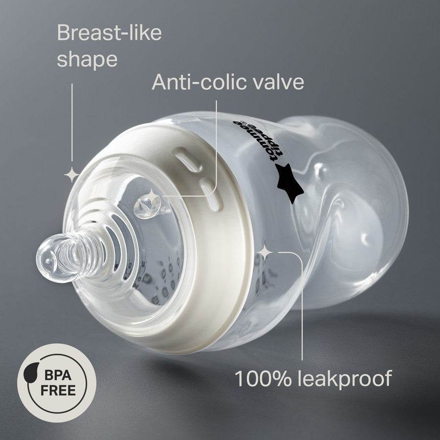 Tommee Tippee Natural Start Baby Bottles Decorated Kind Pink 3 Pack 260ml - Outlet Shop For Kids