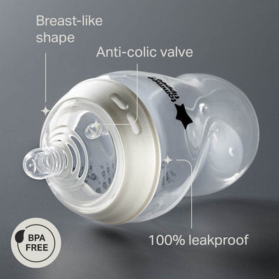 Tommee Tippee Natural Start Baby Bottles Decorated Kind Pink 3 Pack 260ml - Outlet Shop For Kids