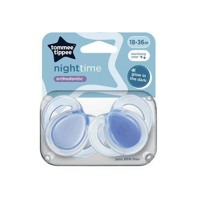Tommee Tippee Nighttime Soother 2 Pack 18-36 months - Blue/Light Blue - Outlet Shop For Kids