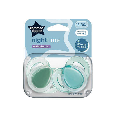 Tommee Tippee Nighttime Soother 2 Pack 18-36 months - Green Pack - Outlet Shop For Kids