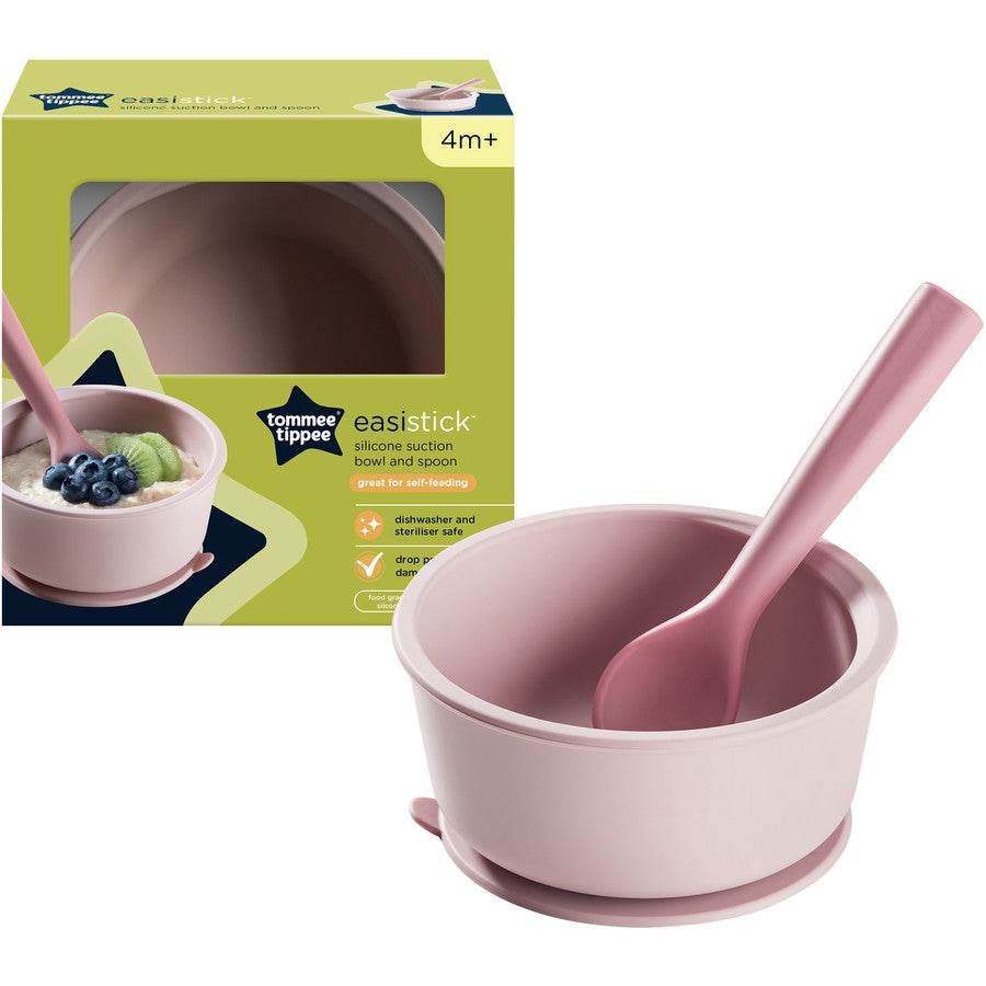 Tommee Tippee Toddler Silicone Bowl and Spoon - Pink - Outlet Shop For Kids