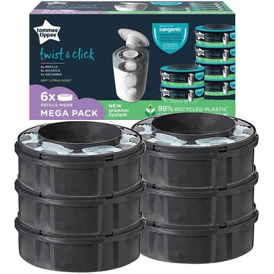 Tommee Tippee Twist & Click Nappy Disposal Refills 6 Pack - Outlet Shop For Kids
