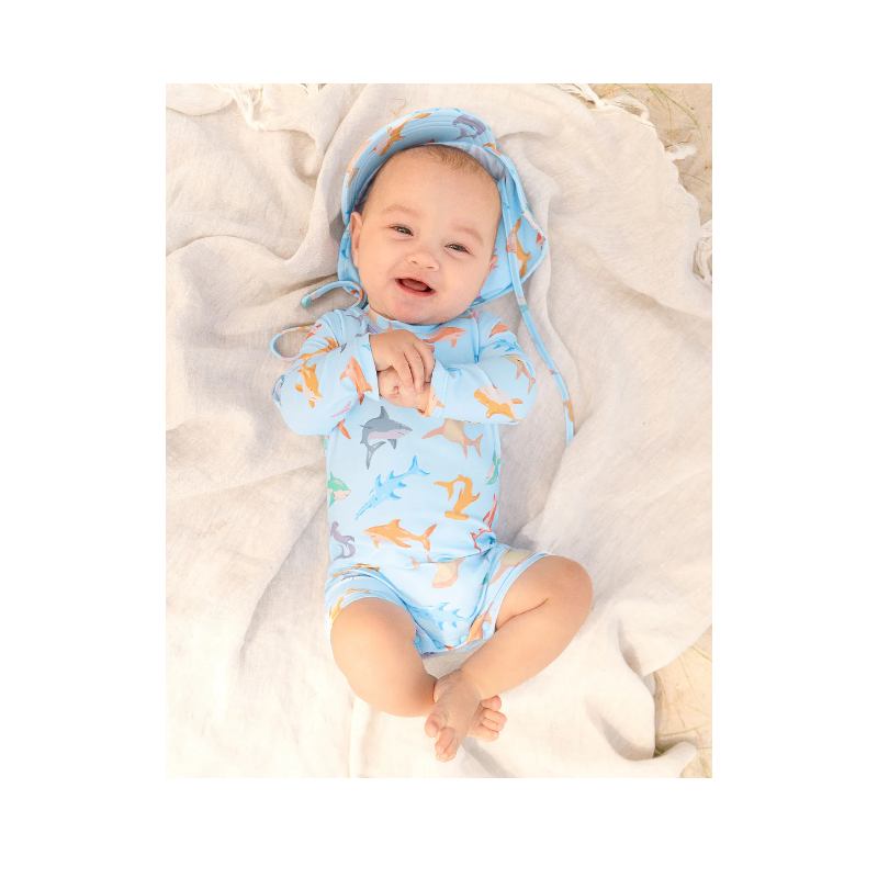 Toshi Swim Baby Onesie Long Sleeve Classic - Sharky