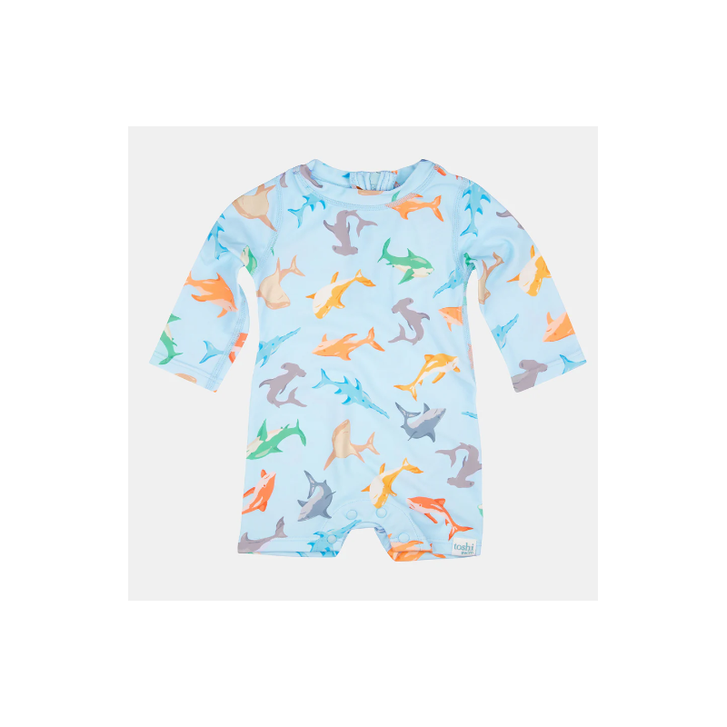 Toshi Swim Baby Onesie Long Sleeve Classic - Sharky