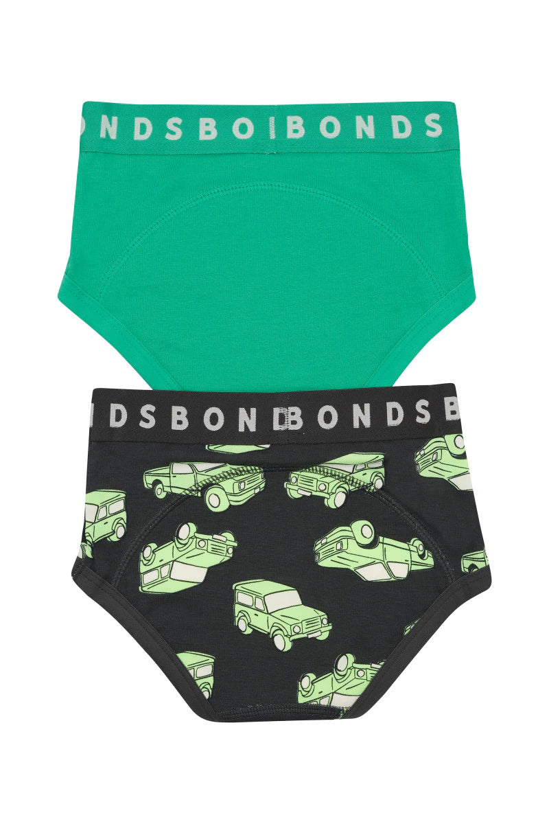 Bonds Whoopsies Toilet Training Undies 2 Pack - Cars/Green