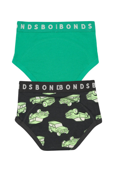 Bonds Whoopsies Toilet Training Undies 2 Pack - Cars/Green