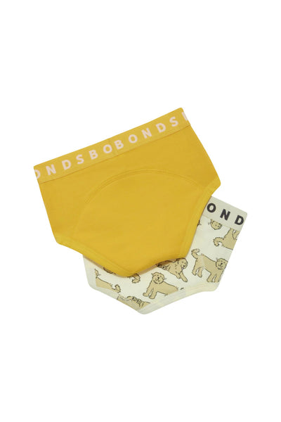 Bonds Whoopsies Toilet Training Undies 2 Pack - Mini Goldie Dog/Gold