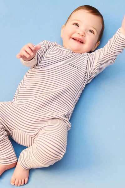 Bonds Wide Needle Rib Coverall - Violet Ash/Chalky Pink Stripe