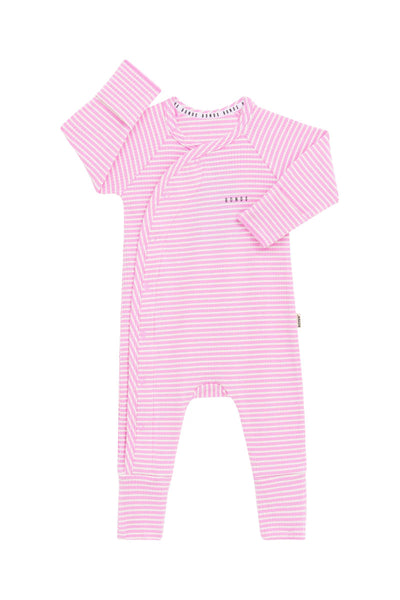 Bonds Wide Needle Rib Coverall - Blind Blossom/Marscapone Stripe