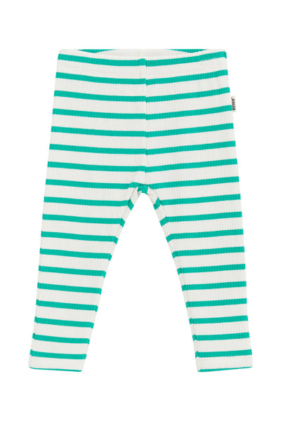 Bonds Wide Needle Rib Legging - Frog/Marscapone Stripe