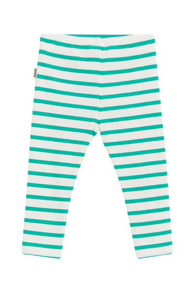 Bonds Wide Needle Rib Legging - Frog/Marscapone Stripe