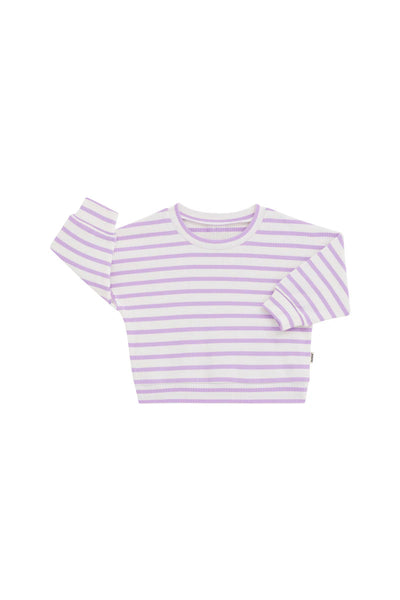 Bonds Wide Needle Rib Pullover - Cotton Purple Pansy/Marscapone