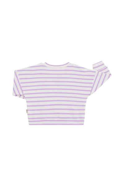 Bonds Wide Needle Rib Pullover - Cotton Purple Pansy/Marscapone