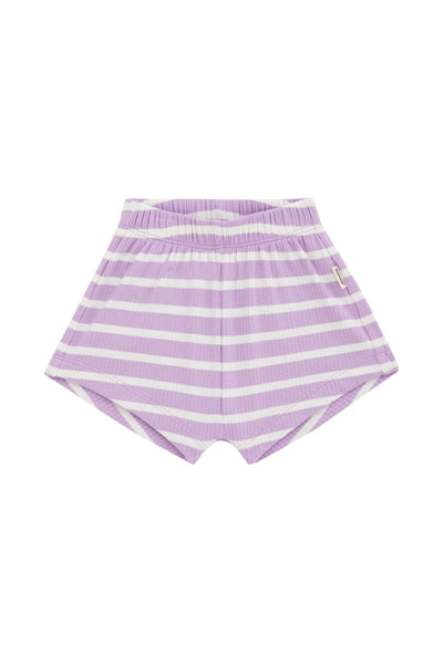 Bonds Wide Needle Rib Short - Cotton Purple Pansy / Marscpone