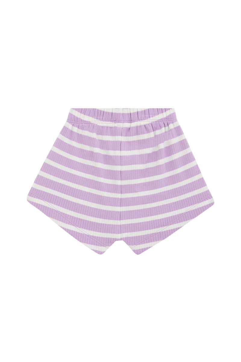 Bonds Wide Needle Rib Short - Cotton Purple Pansy / Marscpone