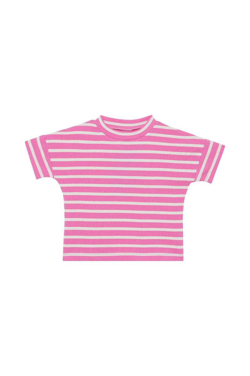 Bonds Wide Needle Rib Tee - Lolly Ice Pink/Marscapone