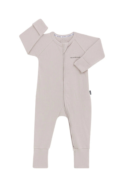 Bonds Wide Needle Rib Zippy - Nimbus Cloud
