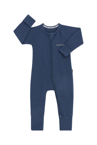 Bonds Wide Needle Rib Zippy - Bastille Blue