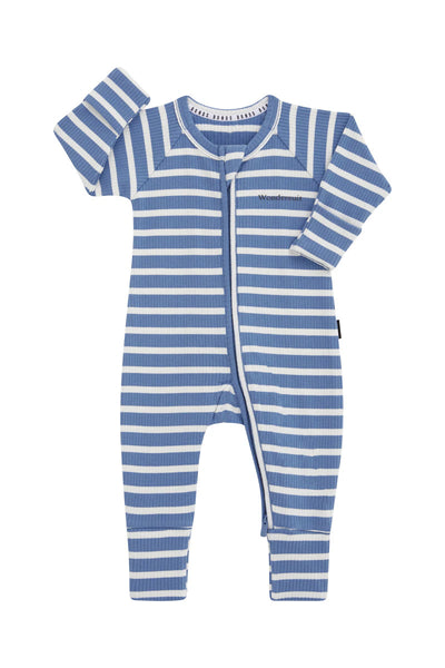 Bonds Wide Needle Rib Zippy - Denim Fade / Marscapone