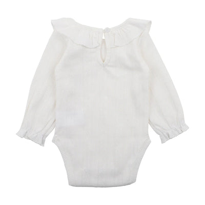 Bebe By Minihaha White Label Cloud Organic Pointelle Long Sleeve Bodysuit