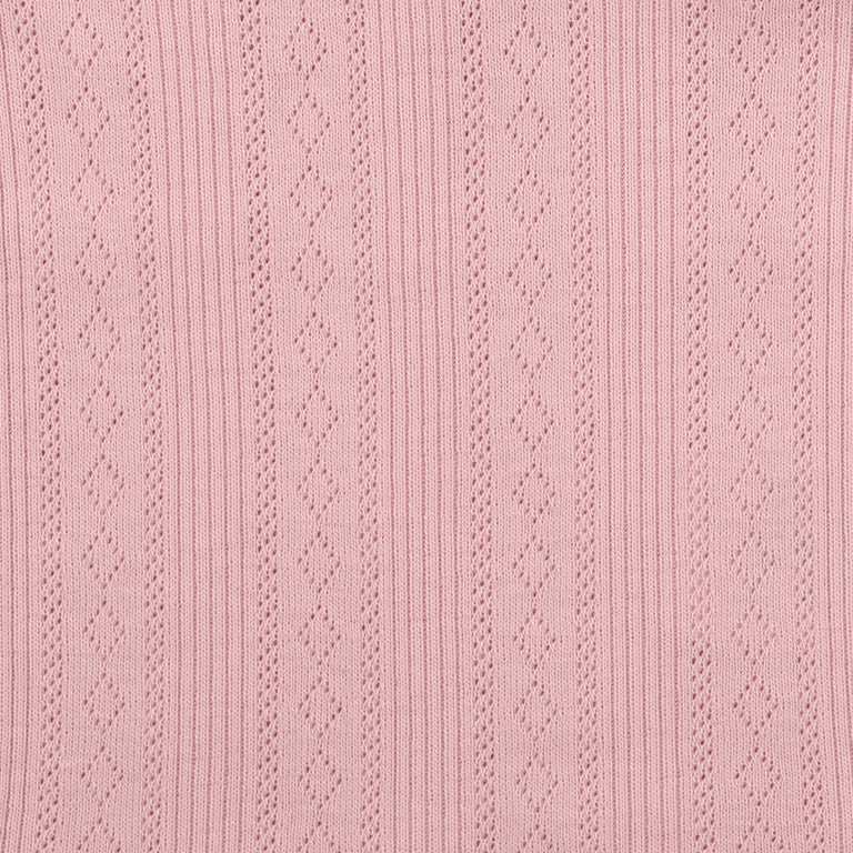 Bebe By Minihaha White Label Dusky Pink Organic Pointelle Long Sleeve Bodysuit