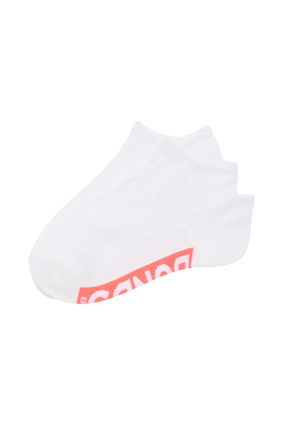 Bonds Womens Logo Cushioned Low Cut Socks 3 Pack - White Pop