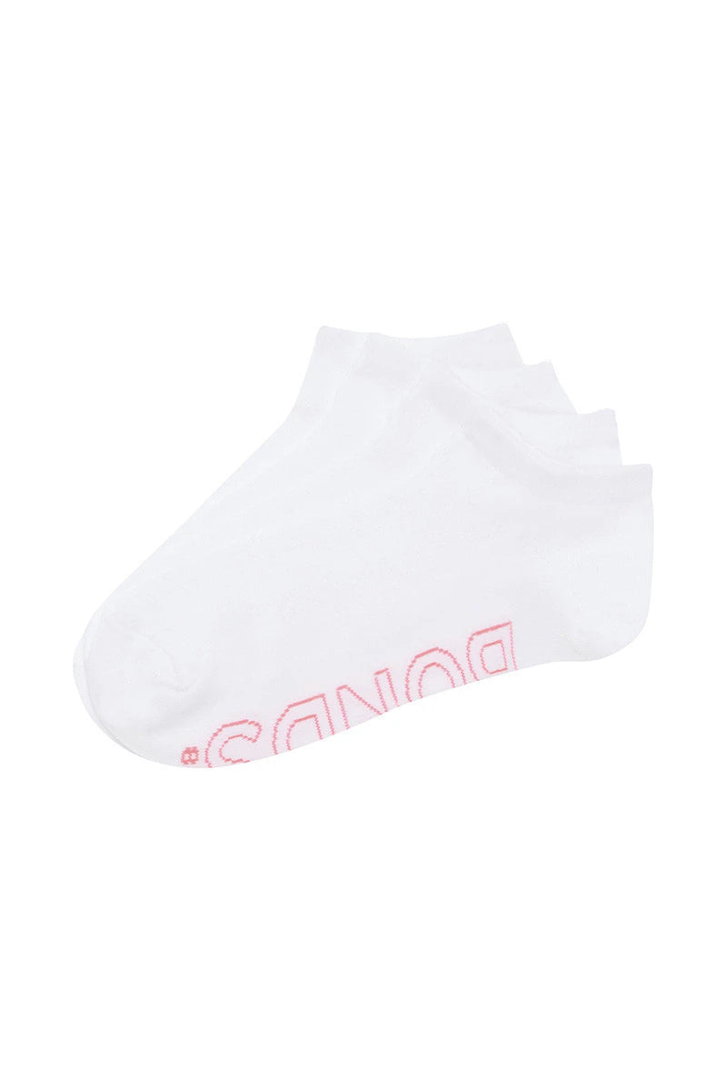 Bonds Womens Logo Light Low Cut Socks 4 Pack - White Base