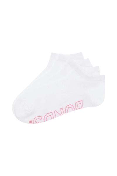 Bonds Womens Logo Light Low Cut Socks 4 Pack - White Base