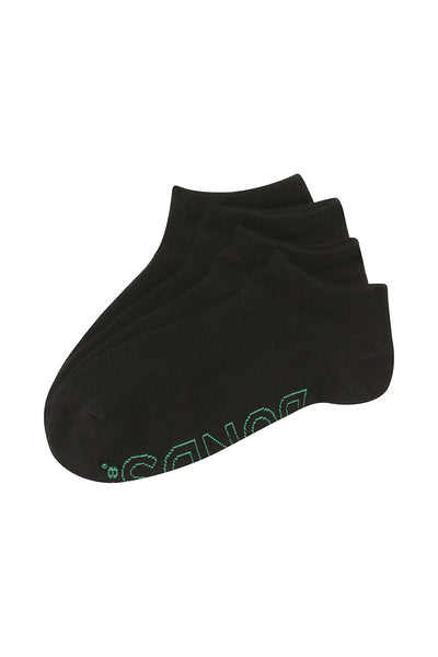 Bonds Women's Logo Light Low Cut Socks 4 Pack - Black Base