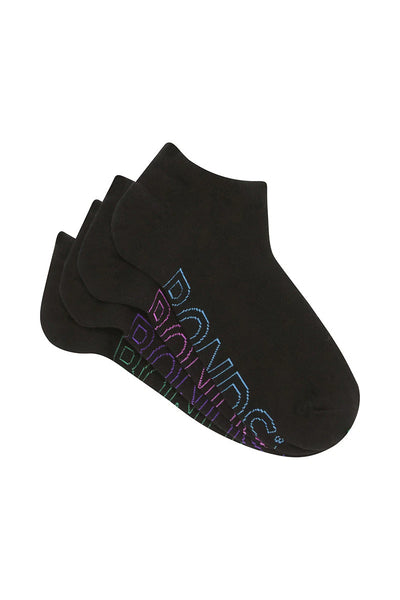Bonds Women's Logo Light Low Cut Socks 4 Pack - Black Base