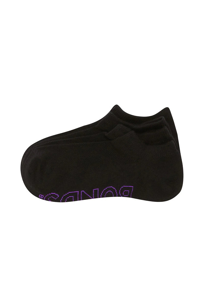 Bonds Women's Logo Light No Show Socks 4 Pack -  Black Base