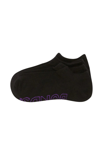 Bonds Women's Logo Light No Show Socks 4 Pack -  Black Base