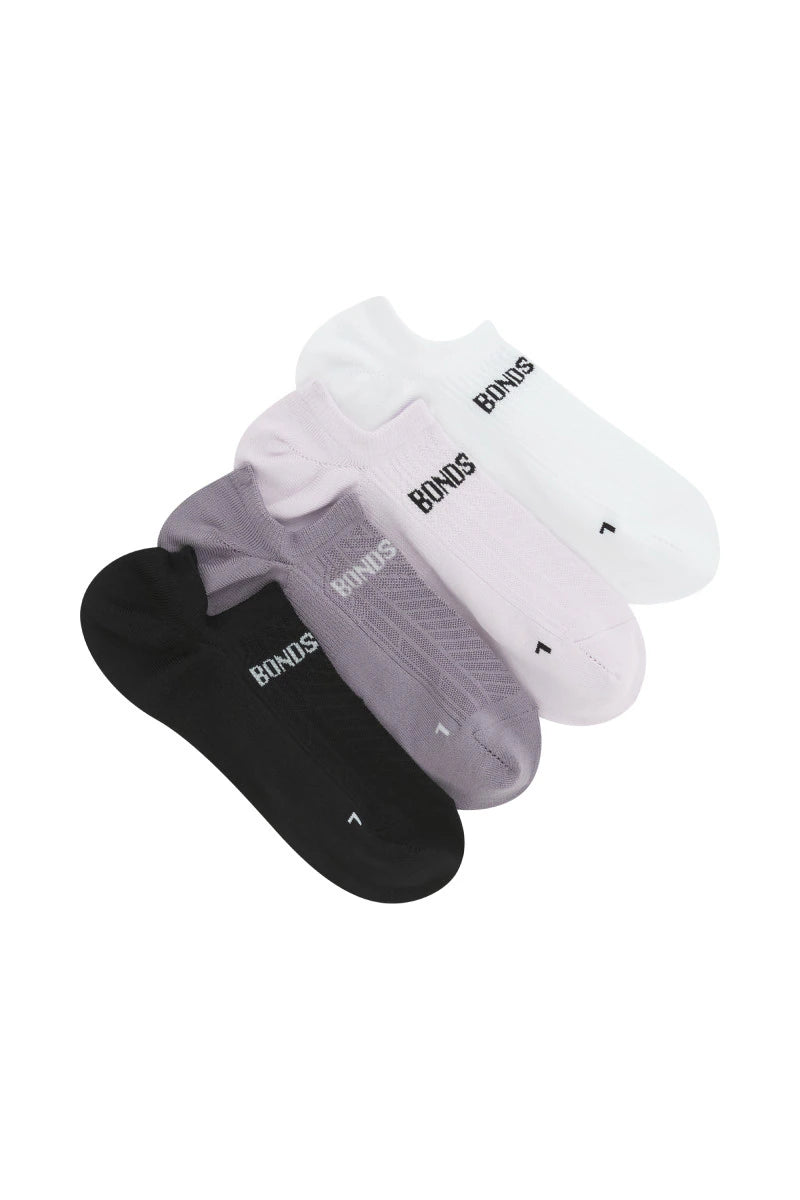 Bonds Womens Play It Cool No Show Socks 4 Pack - Multi
