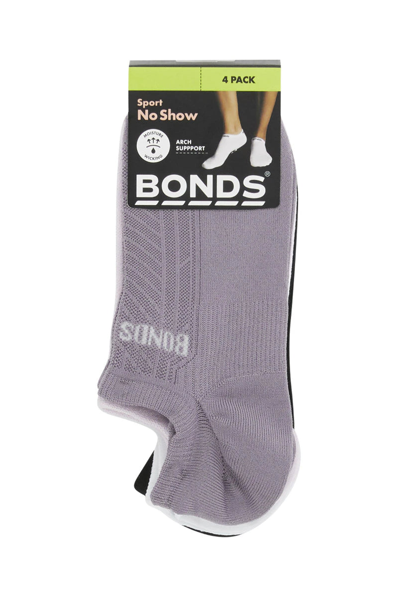 Bonds Womens Play It Cool No Show Socks 4 Pack - Multi