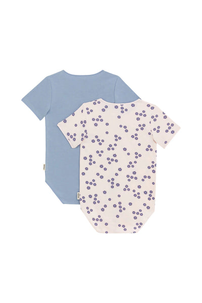 Bonds Wonderbodies Short Sleeve Bodysuit 2 Pack - Tiny Garden / Moutain Blue