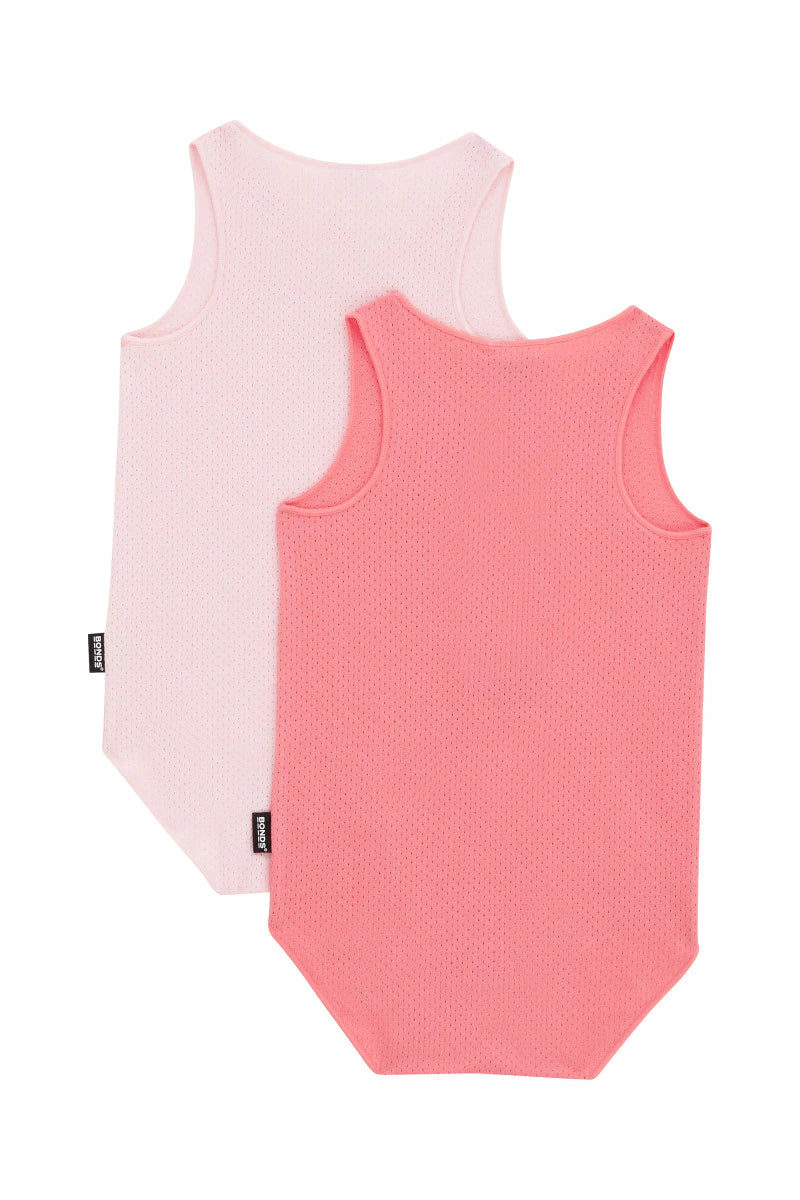 Bonds Wondercool Eyelet Singletsuit 2 Pack - Island Punch / Flamenco