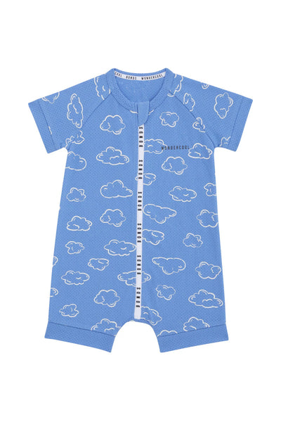Bonds Wondercool Eyelet Zip Romper - Dreamy Clouds