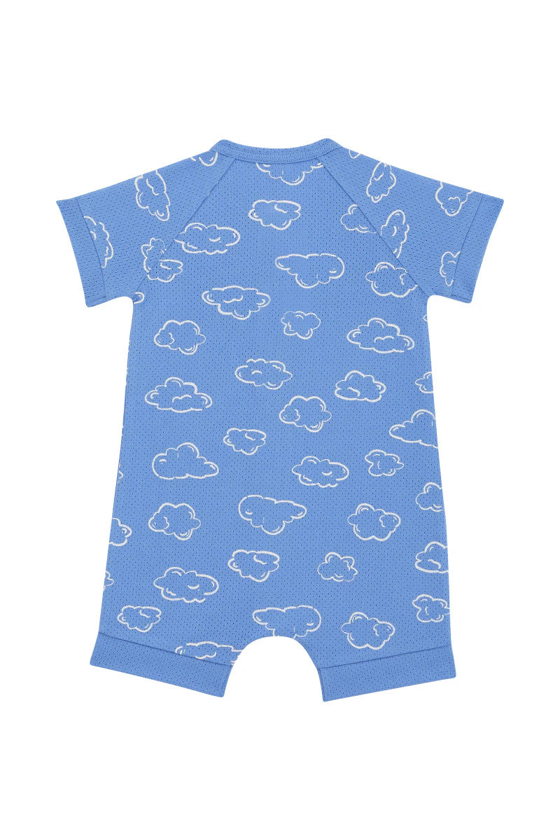 Bonds Wondercool Eyelet Zip Romper - Dreamy Clouds
