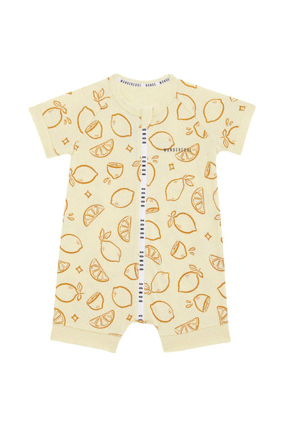 Bonds Wondercool Eyelet Zip Romper - Lemon Blossom