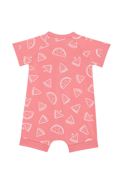 Bonds Wondercool Eyelet Zip Romper - Watermelon Breeze