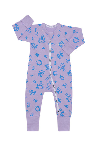 Bonds Wondercool Eyelet Zip Wondersuit - Island Oasis
