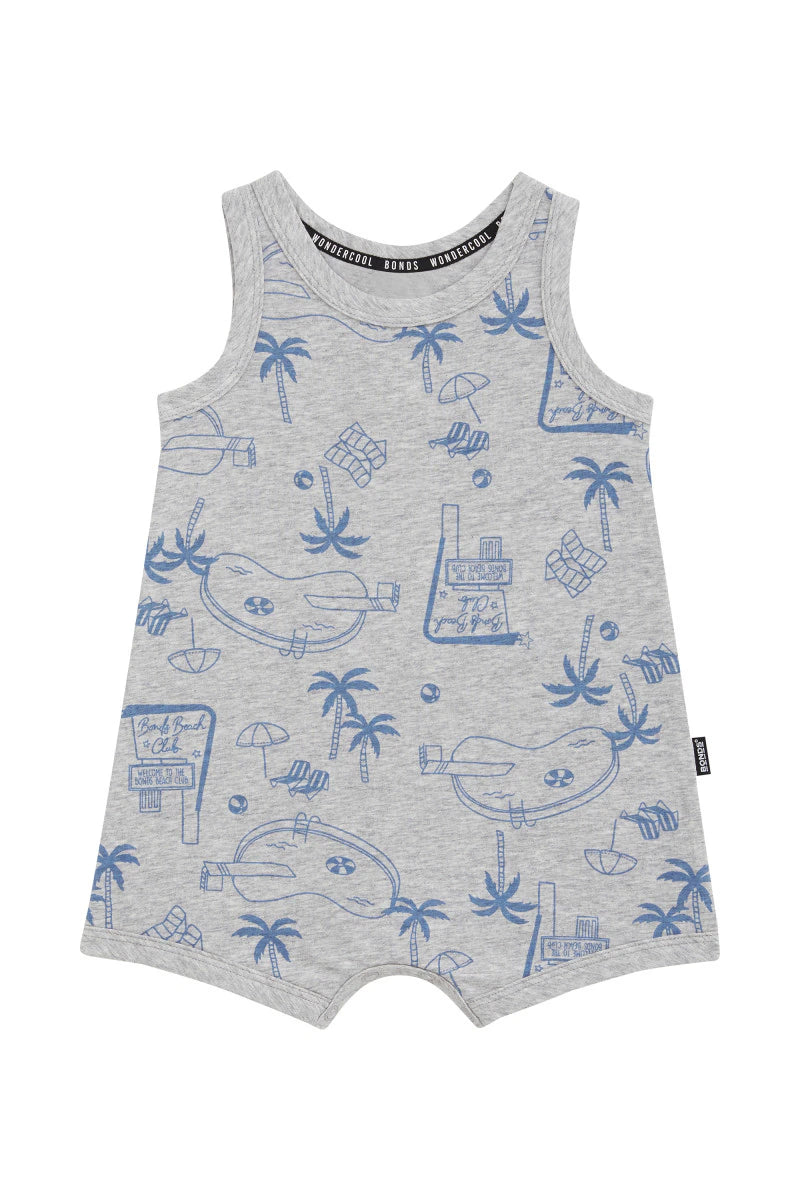 Bonds Wondercool Hot Days Suit - Bonds Beach Club Blue