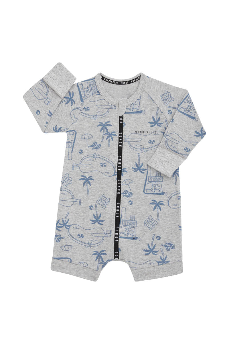 Bonds Wondercool Short Leg Wondersuit - Bonds Beach Club Blue