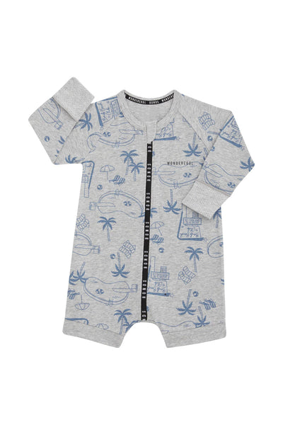 Bonds Wondercool Short Leg Wondersuit - Bonds Beach Club Blue
