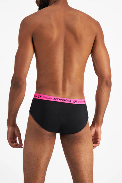 Bonds Men's X-Temp Brief 4 Pack - Black/Fluro